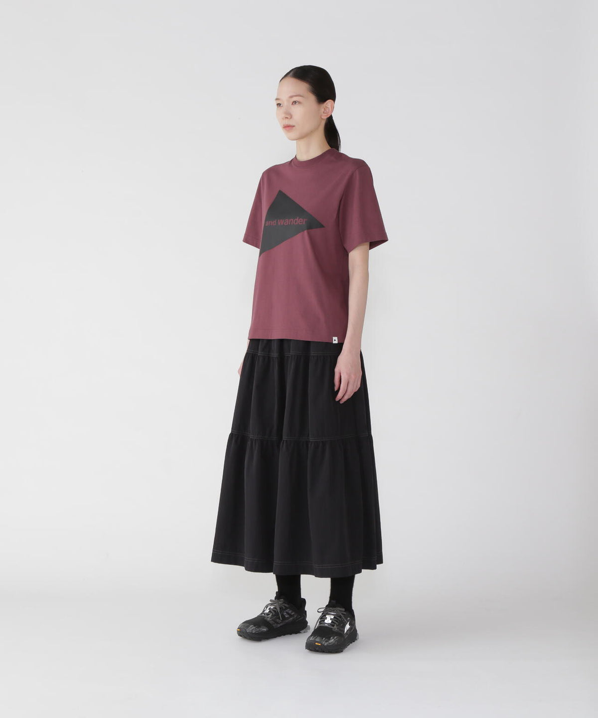 and wander logo SS T | コットン ドライ ロゴTシャツ