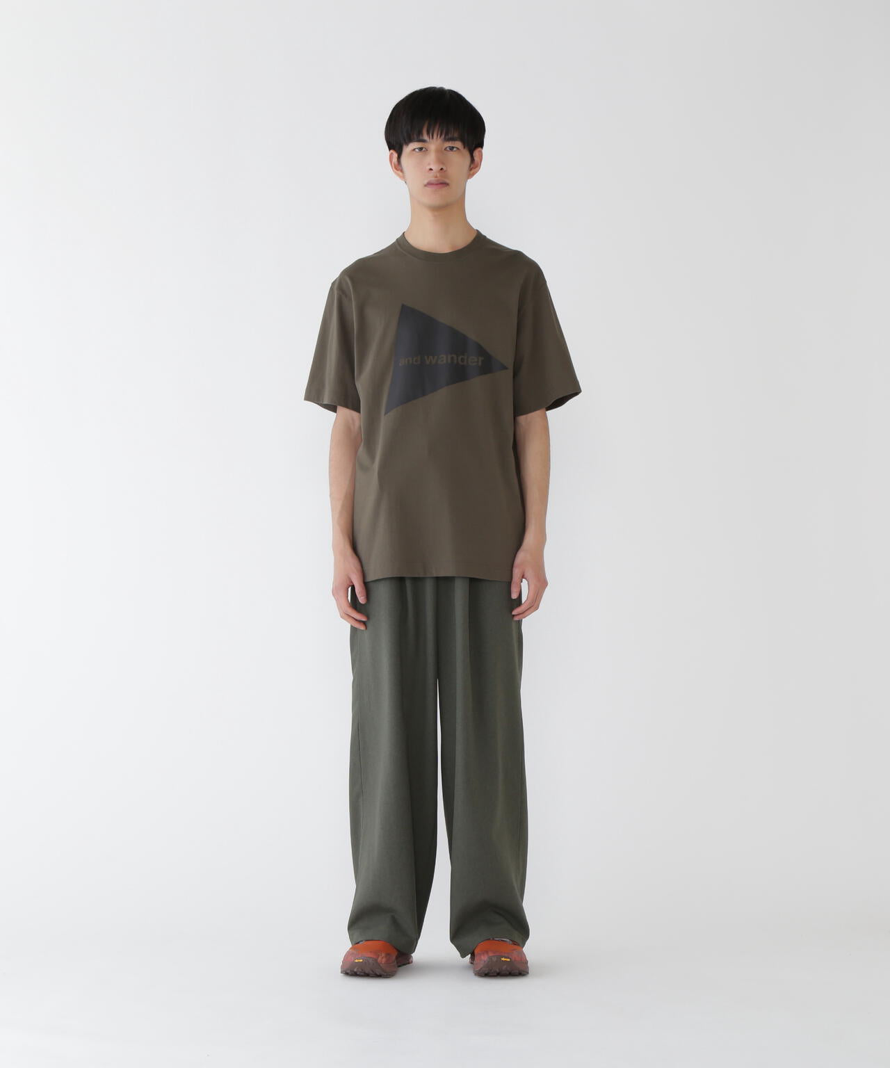 and wander logo SS T | コットン ドライ ロゴTシャツ