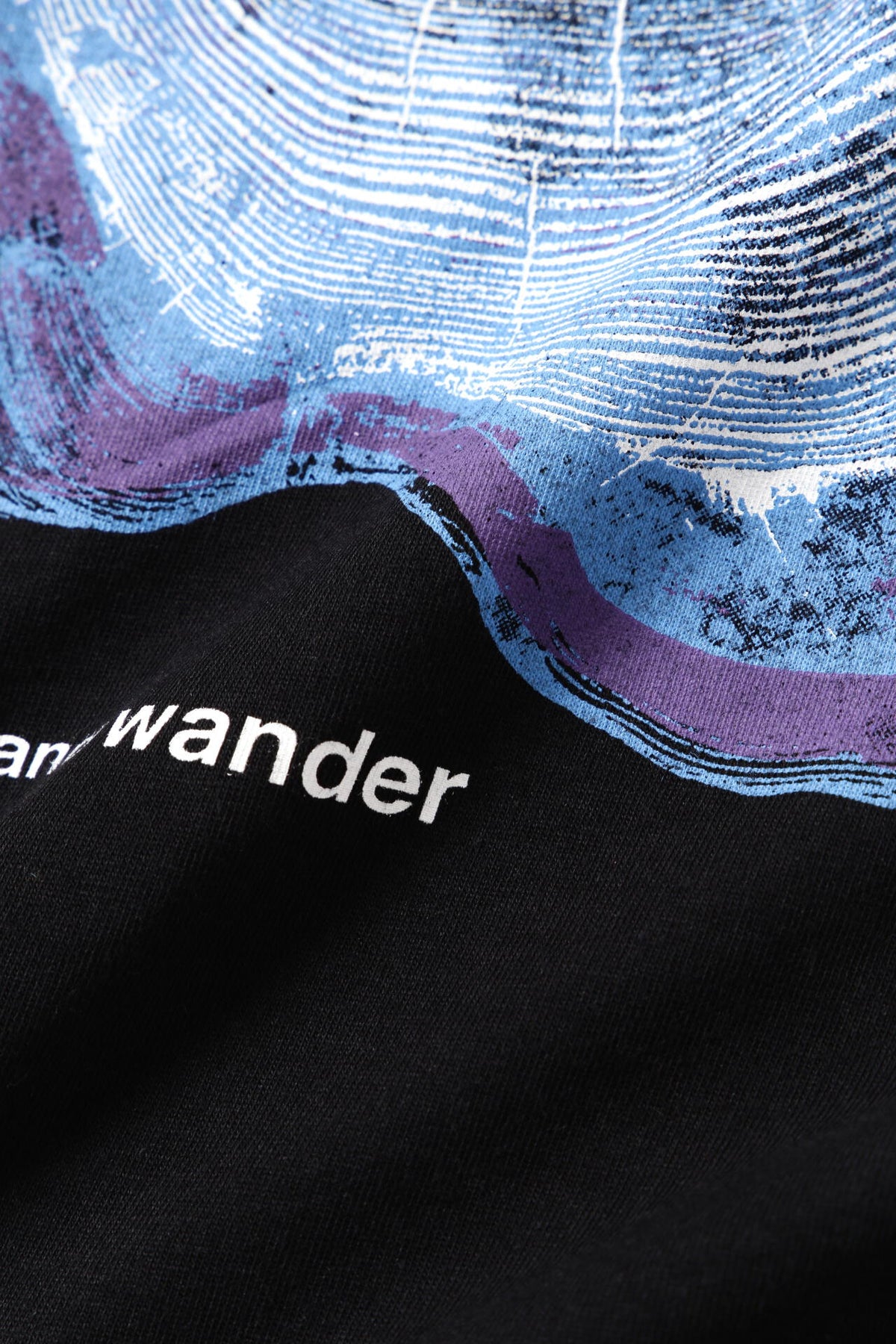 WANDERING printed T | コットン ポリエステル プレーティング天竺 ロゴプリントTシャツ