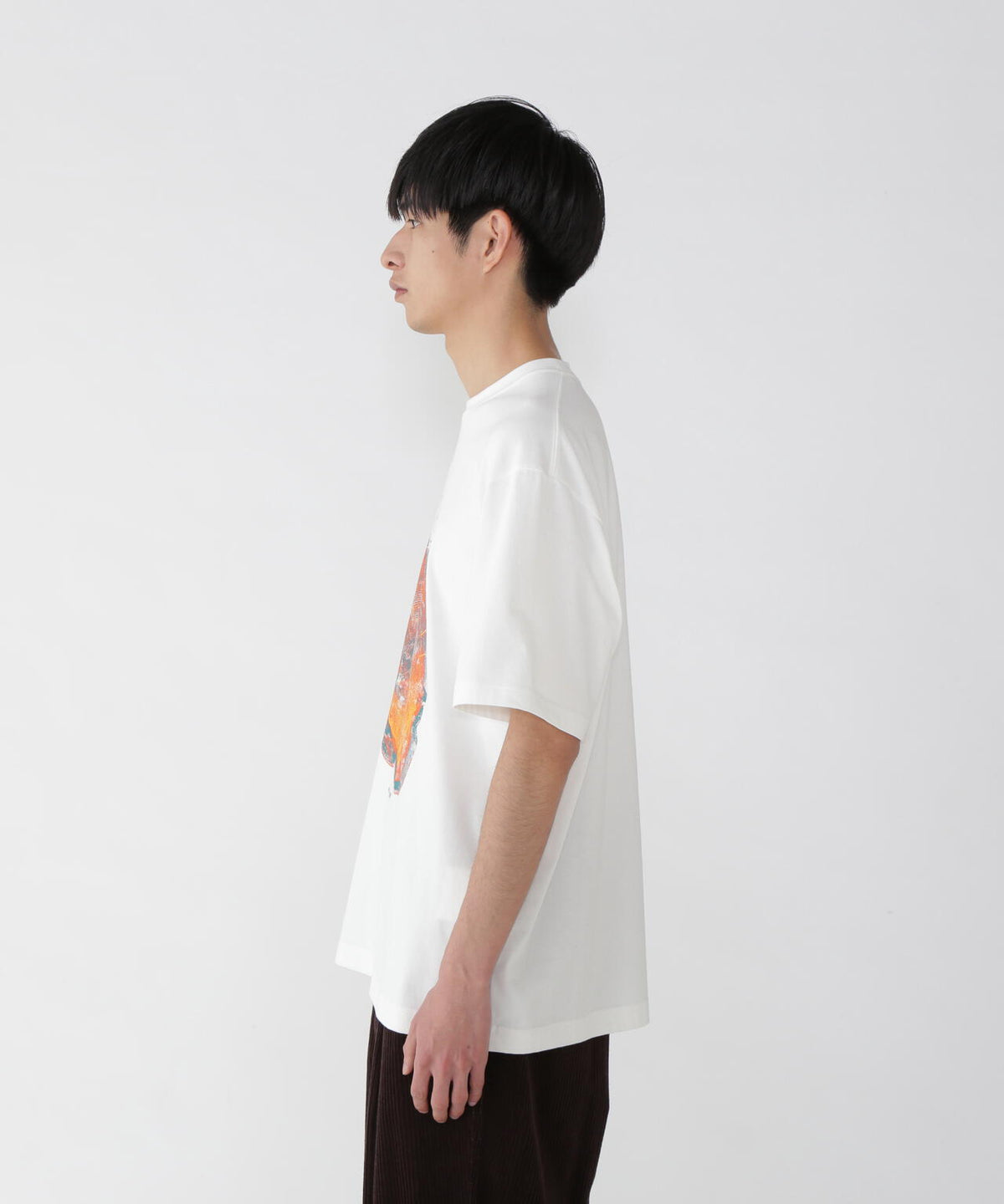 WANDERING printed T | コットン ポリエステル プレーティング天竺 ロゴプリントTシャツ