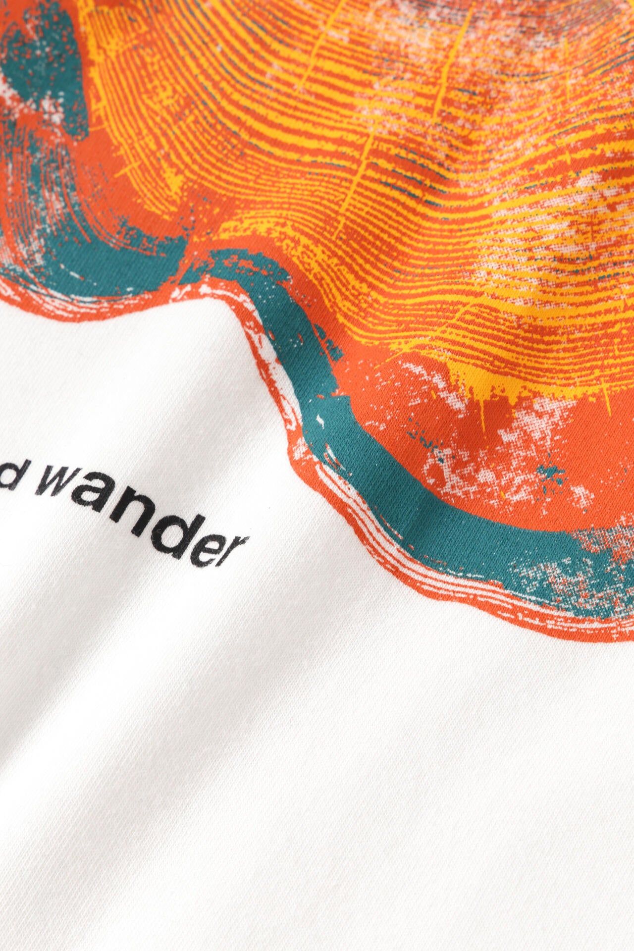 WANDERING printed T | コットン ポリエステル プレーティング天竺 ロゴプリントTシャツ