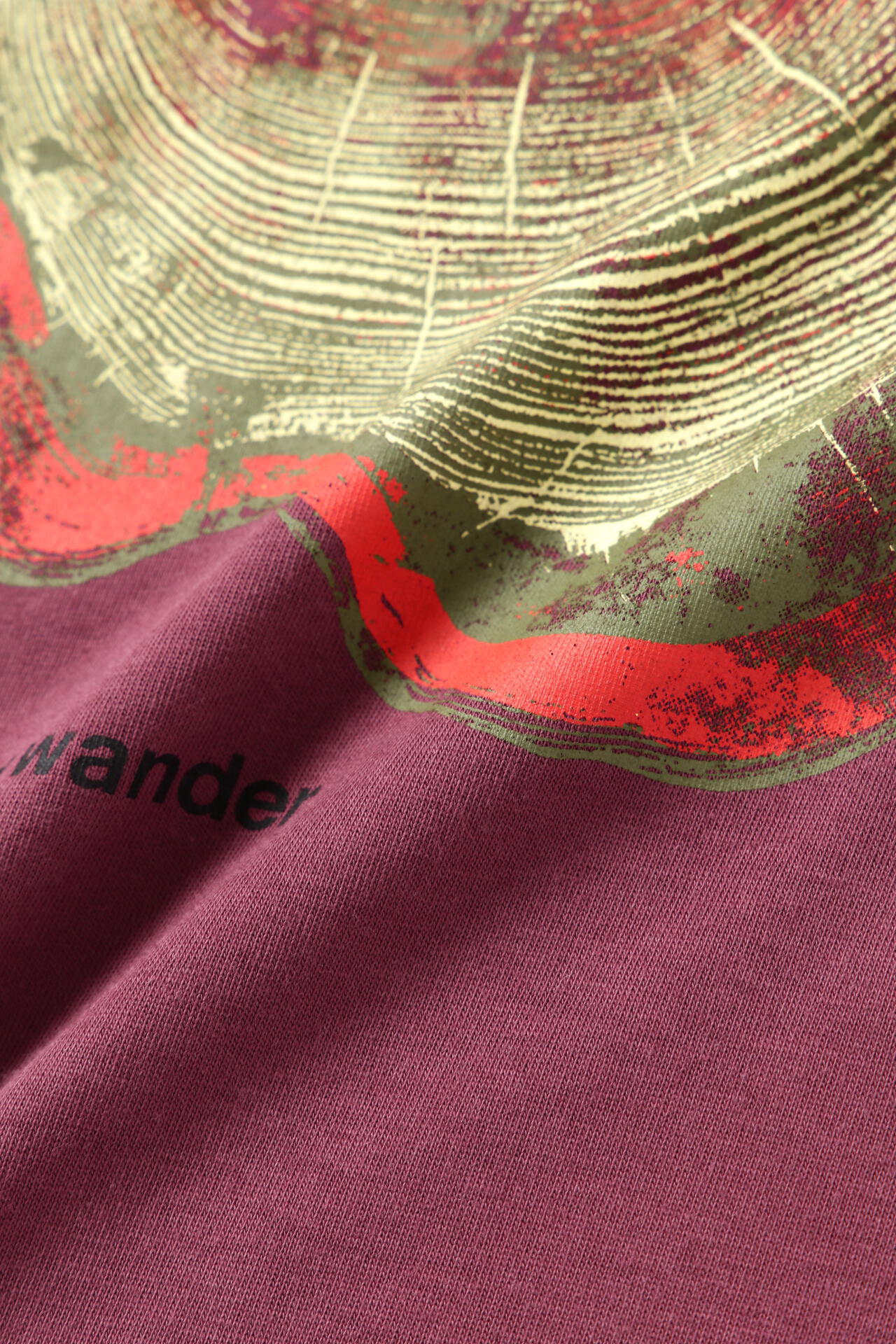 WANDERING printed T | コットン ポリエステル プレーティング天竺 ロゴプリントTシャツ