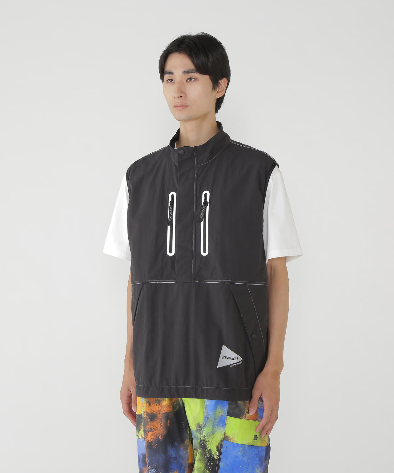 Gramicci × and wander brushed nylon vest