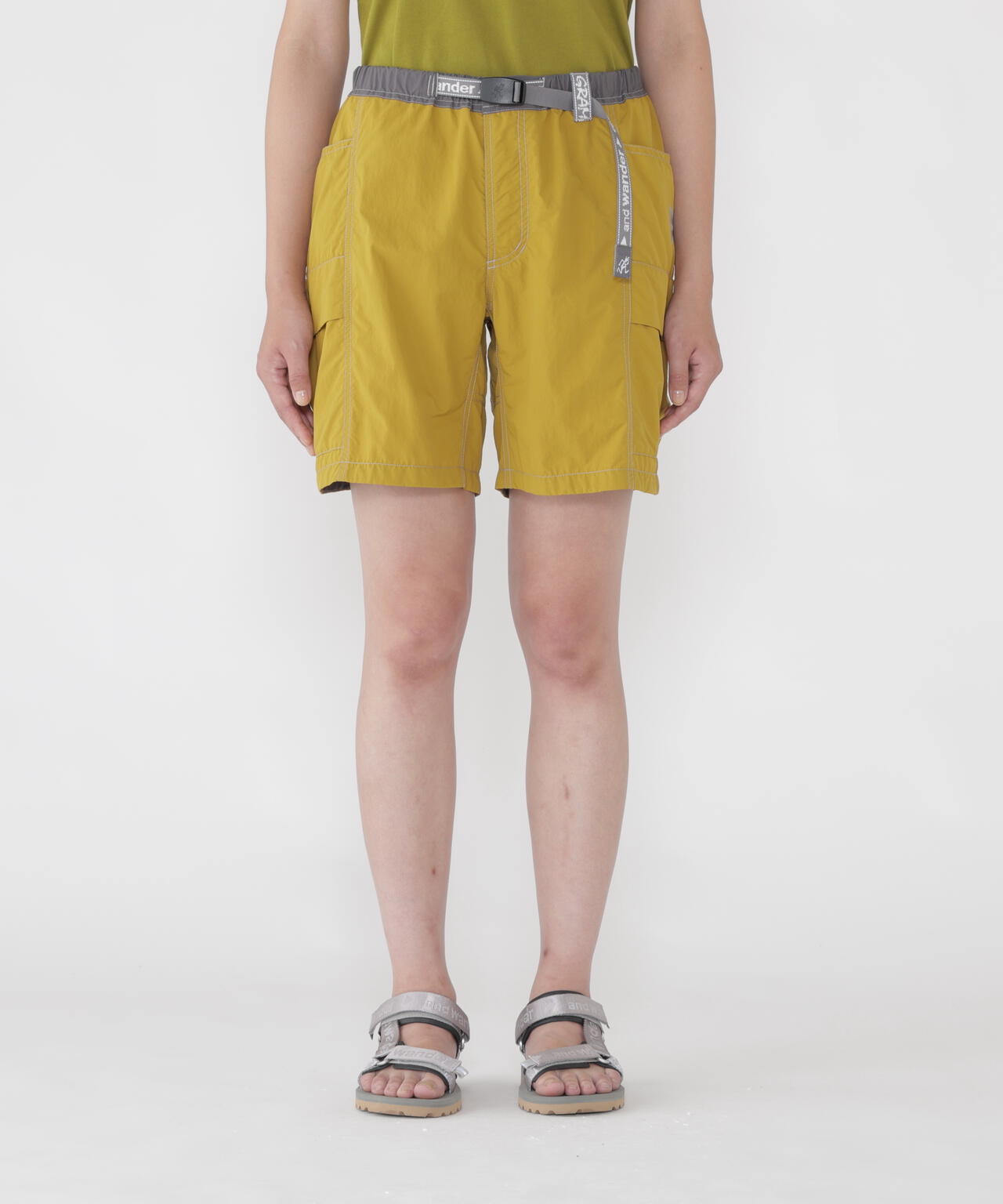Gramicci × and wander brushed nylon short pants