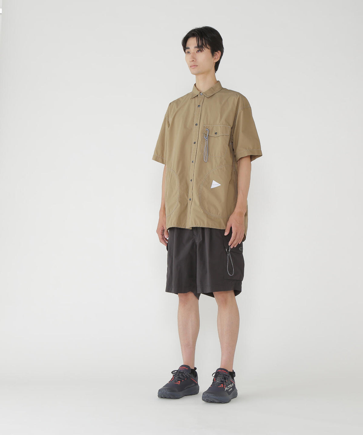 oversized cargo short pants (M) | ポリエステル ナイロン ウォータープルーフ カーゴワイドショートパンツ