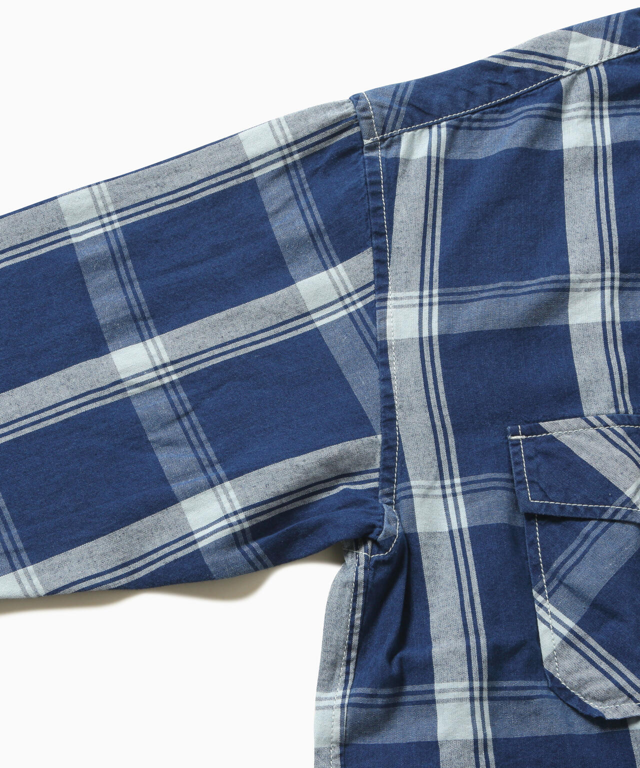 indigo check LS shirt (M)