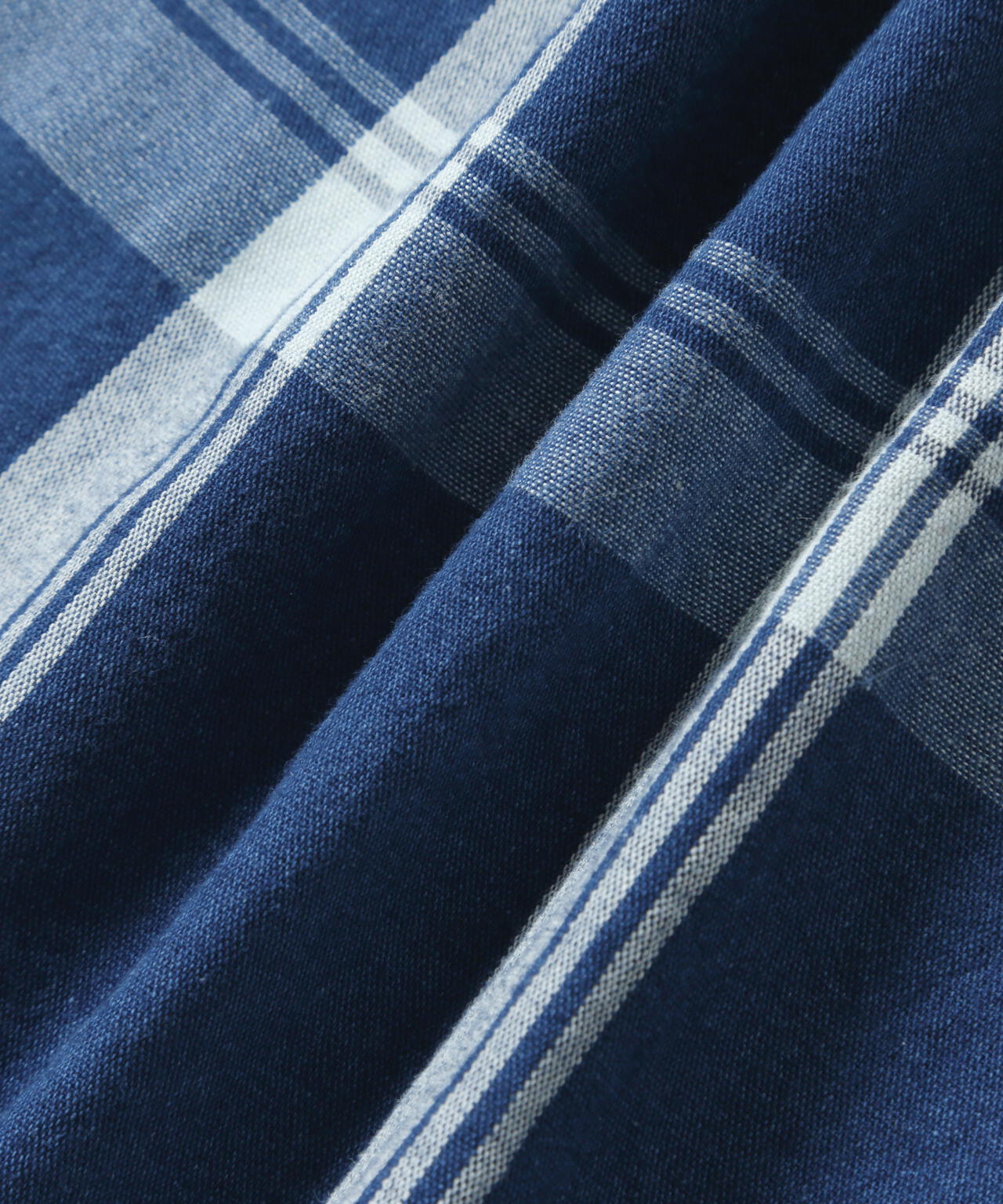 indigo check LS shirt (M)