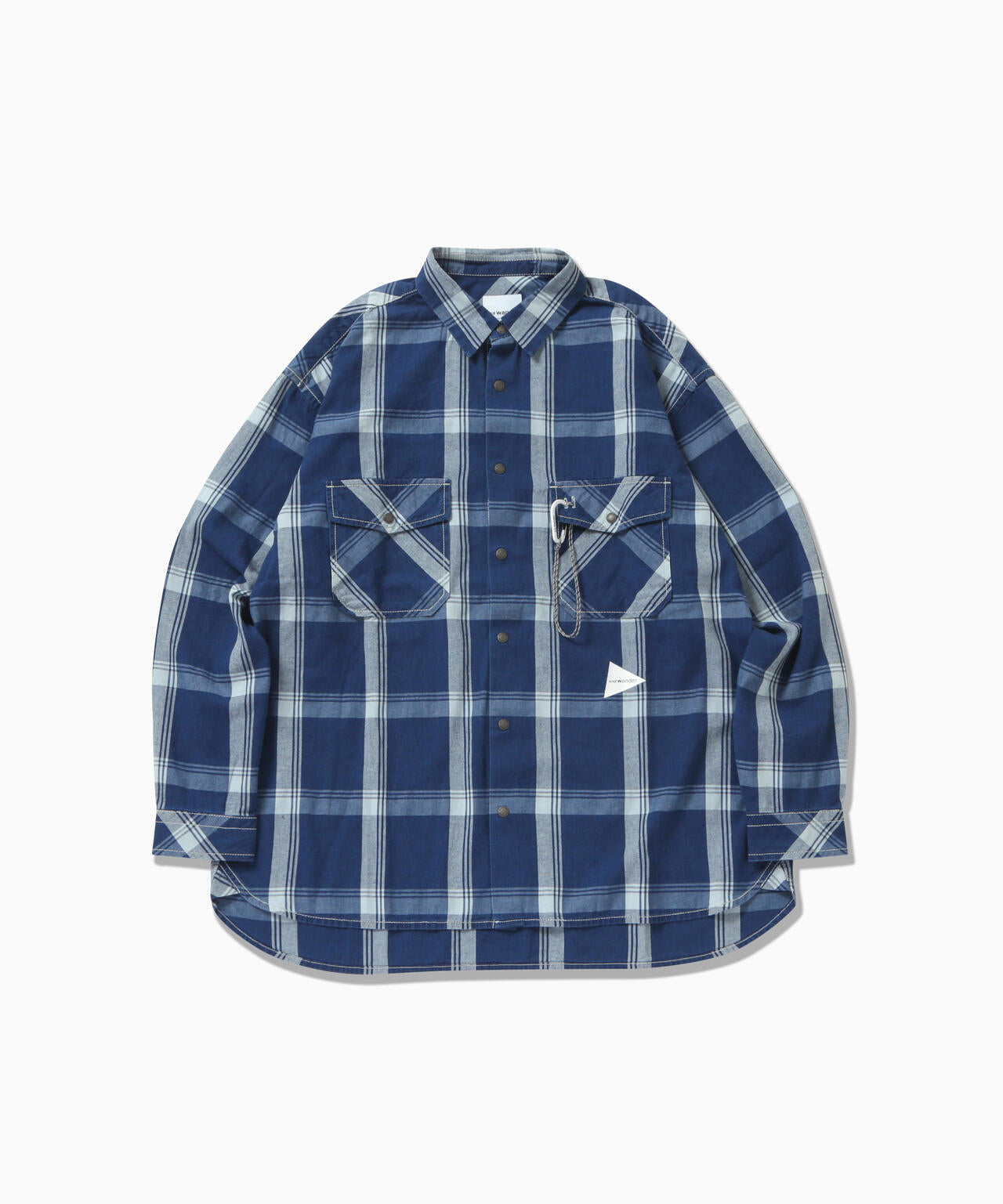 indigo check LS shirt (M)