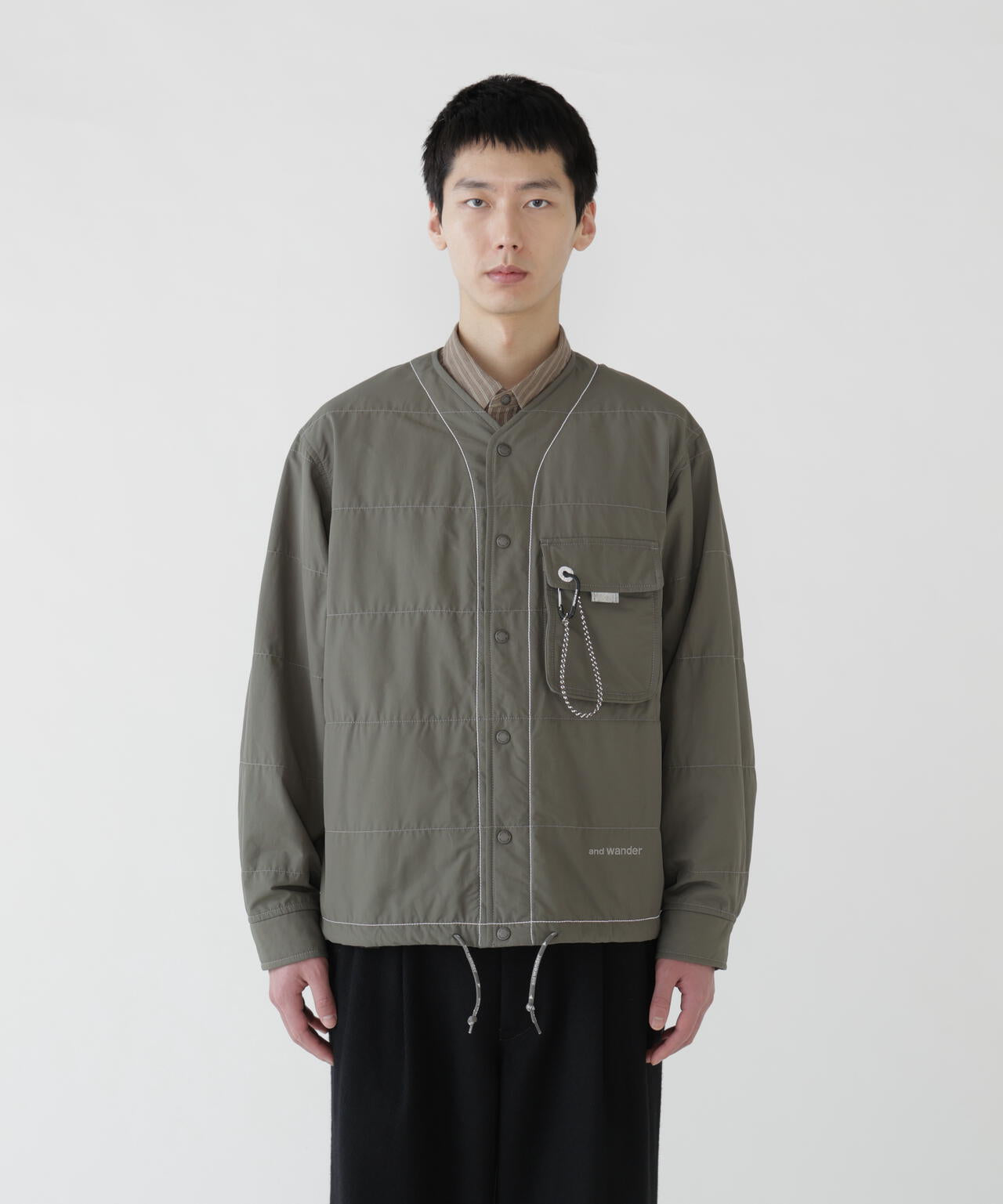 C/N Octa collarless shirt jacket | コットンナイロン オクタ ノーカラーシャツジャケット
