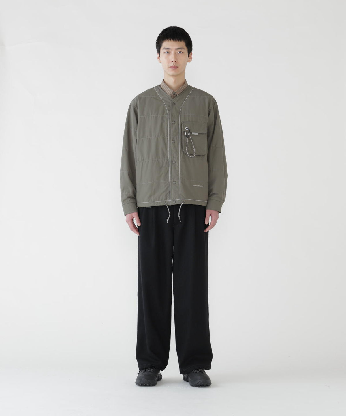 C/N Octa collarless shirt jacket | コットンナイロン オクタ ノーカラーシャツジャケット