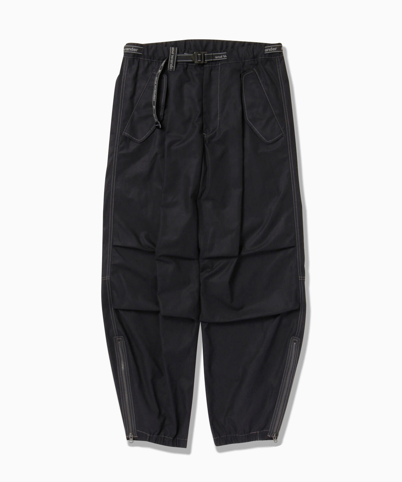 high count cloth side zip hem pants