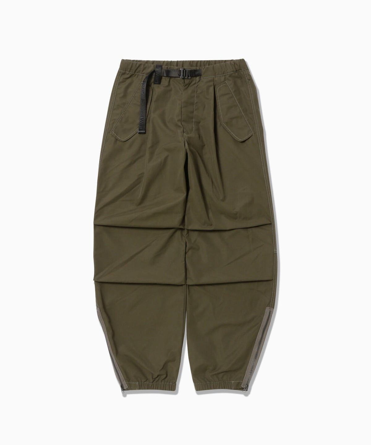 high count cloth side zip hem pants