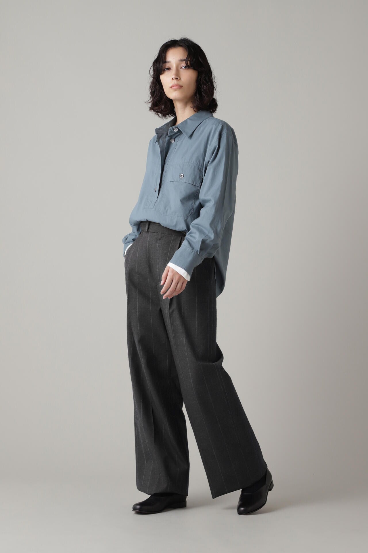 WIDE STRIPE FINE WOOL