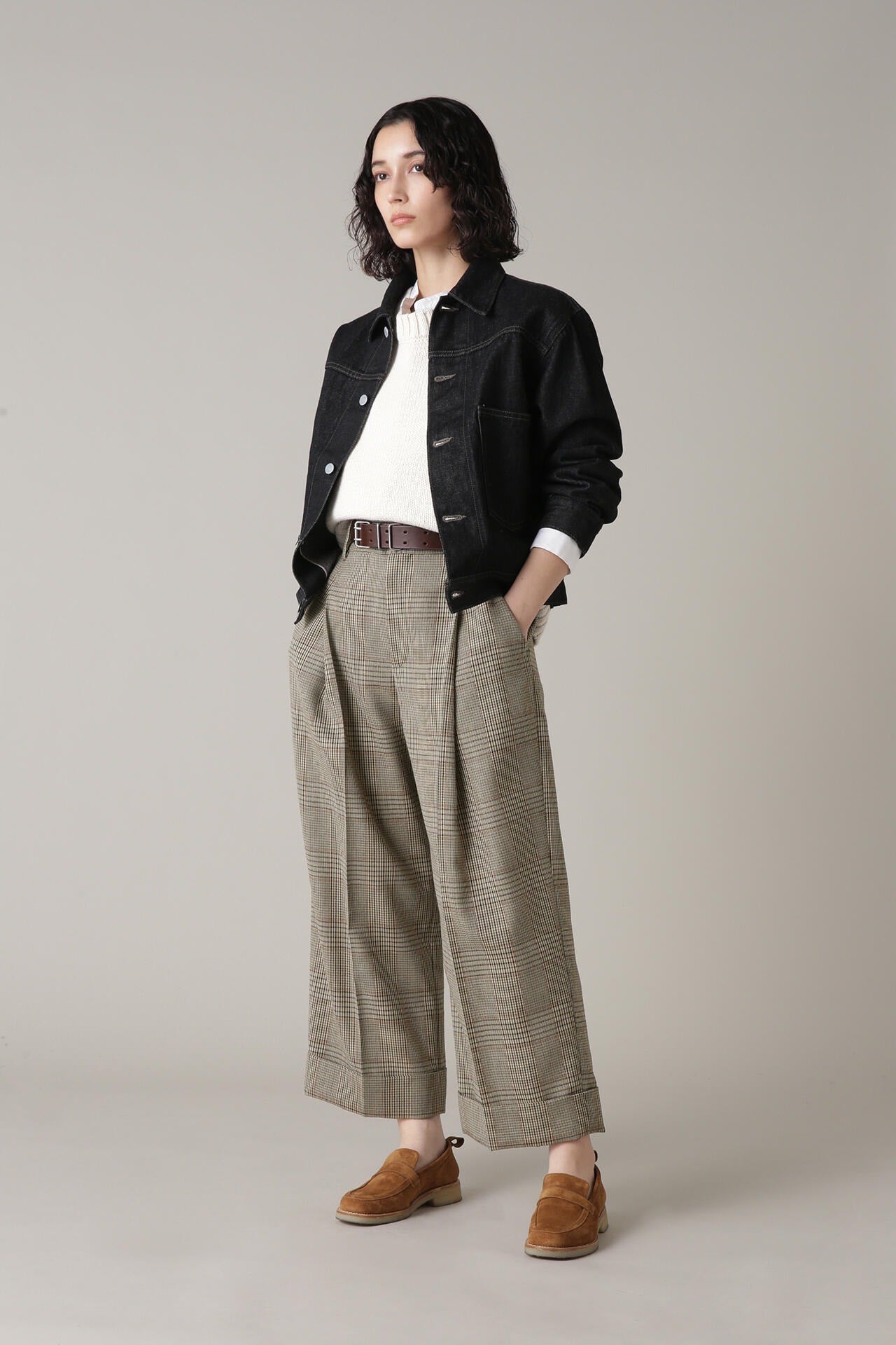 GLEN CHECK WOOL TWILL
