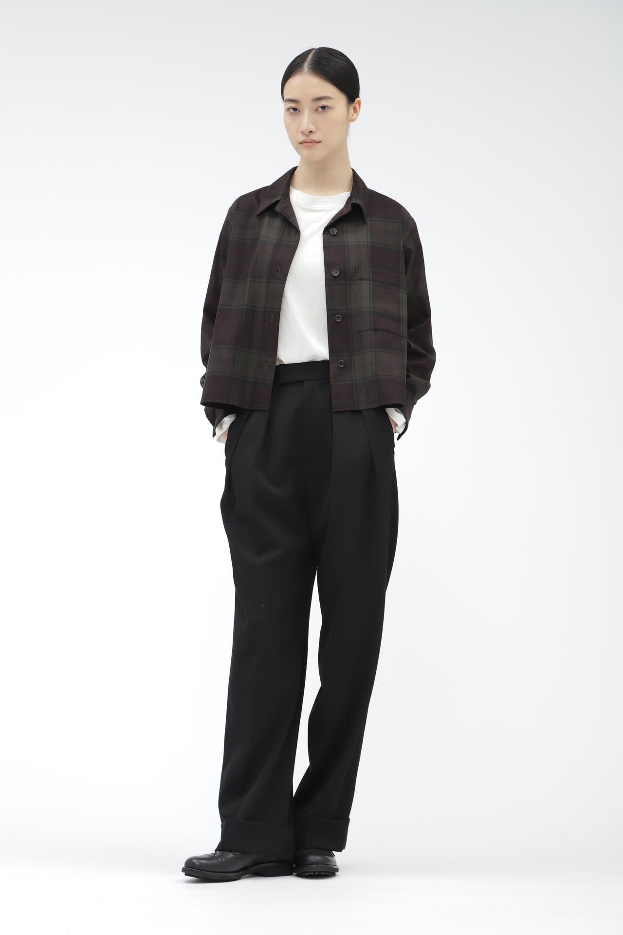 CHECK WOOL TWILL
