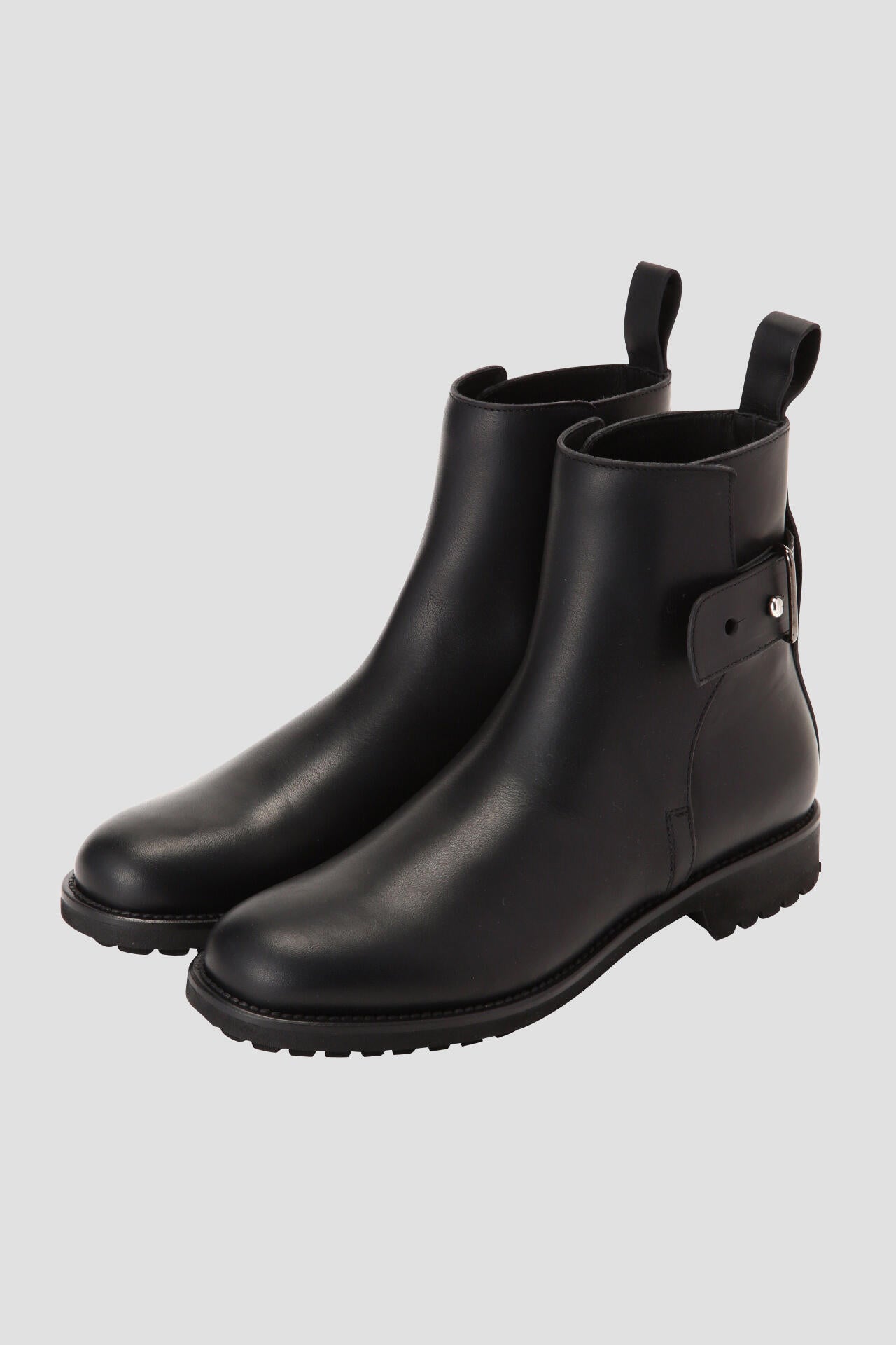 WOMEN LEATHER STUD STRAP BOOTS