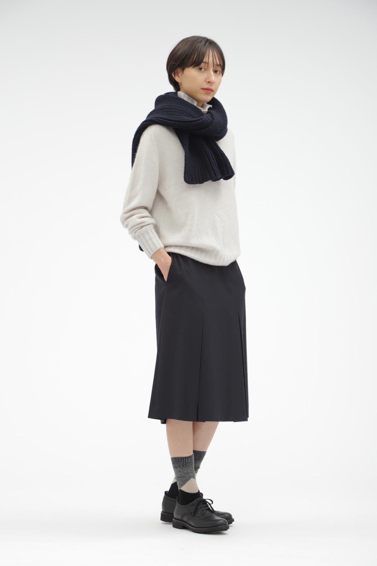 MERINO CASHMERE CHUNKY RIB SCARF