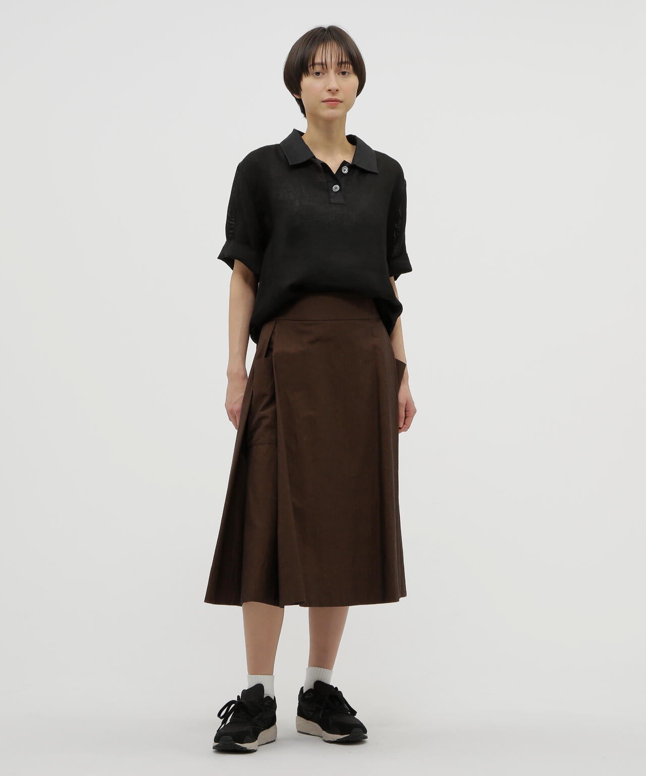 COTTON RAMIE CHAMBRAY SKIRT