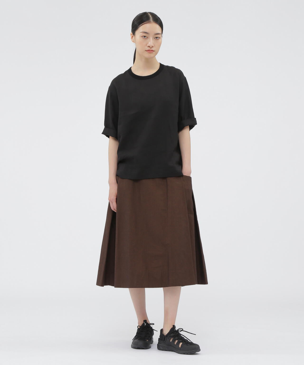 COTTON RAMIE CHAMBRAY SKIRT