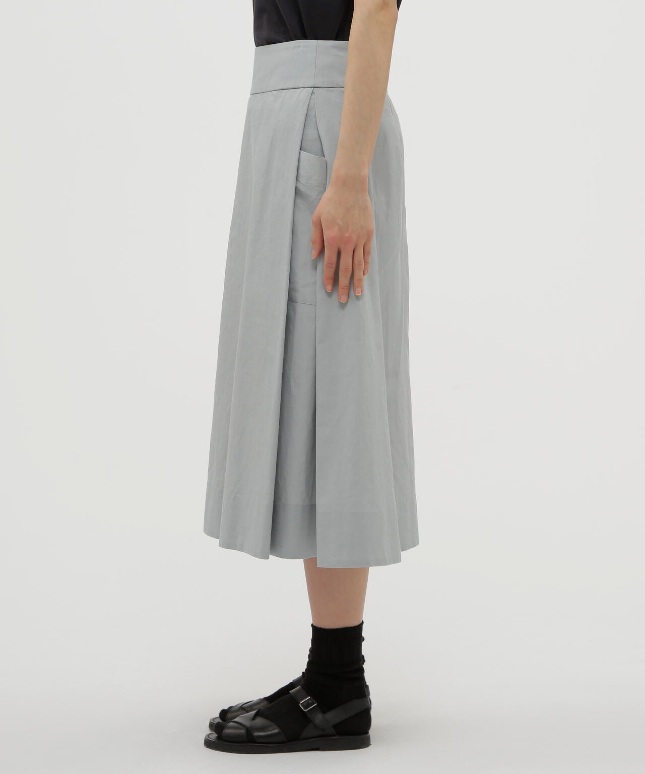 COTTON RAMIE CHAMBRAY SKIRT