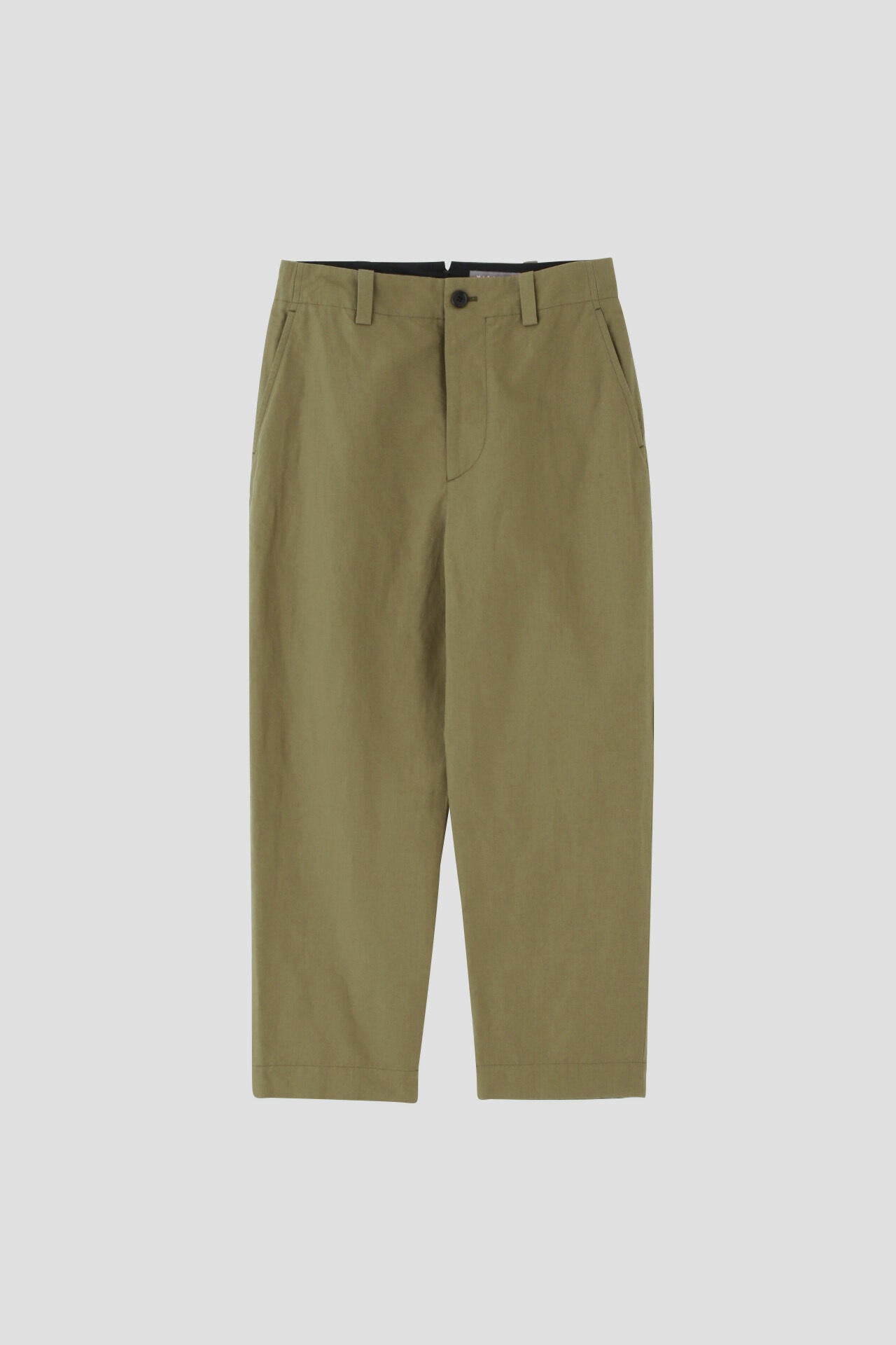 PLAIN WEAVE COTTON LINEN TROUSERS