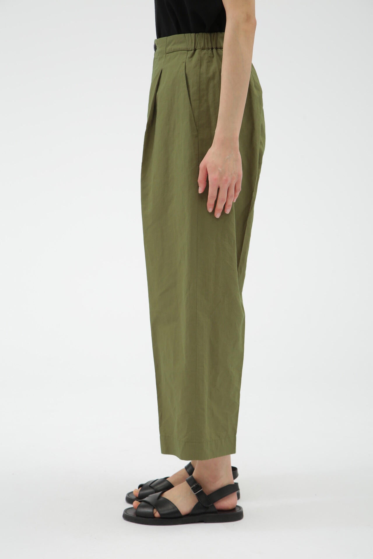 PLAIN WEAVE COTTON LINEN TROUSERS