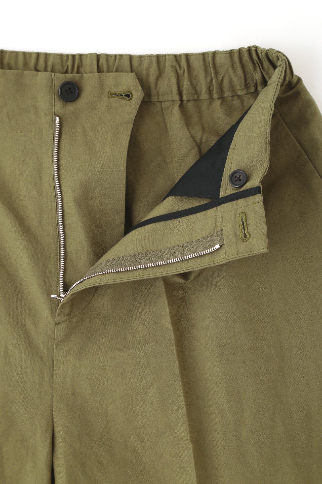 PLAIN WEAVE COTTON LINEN TROUSERS
