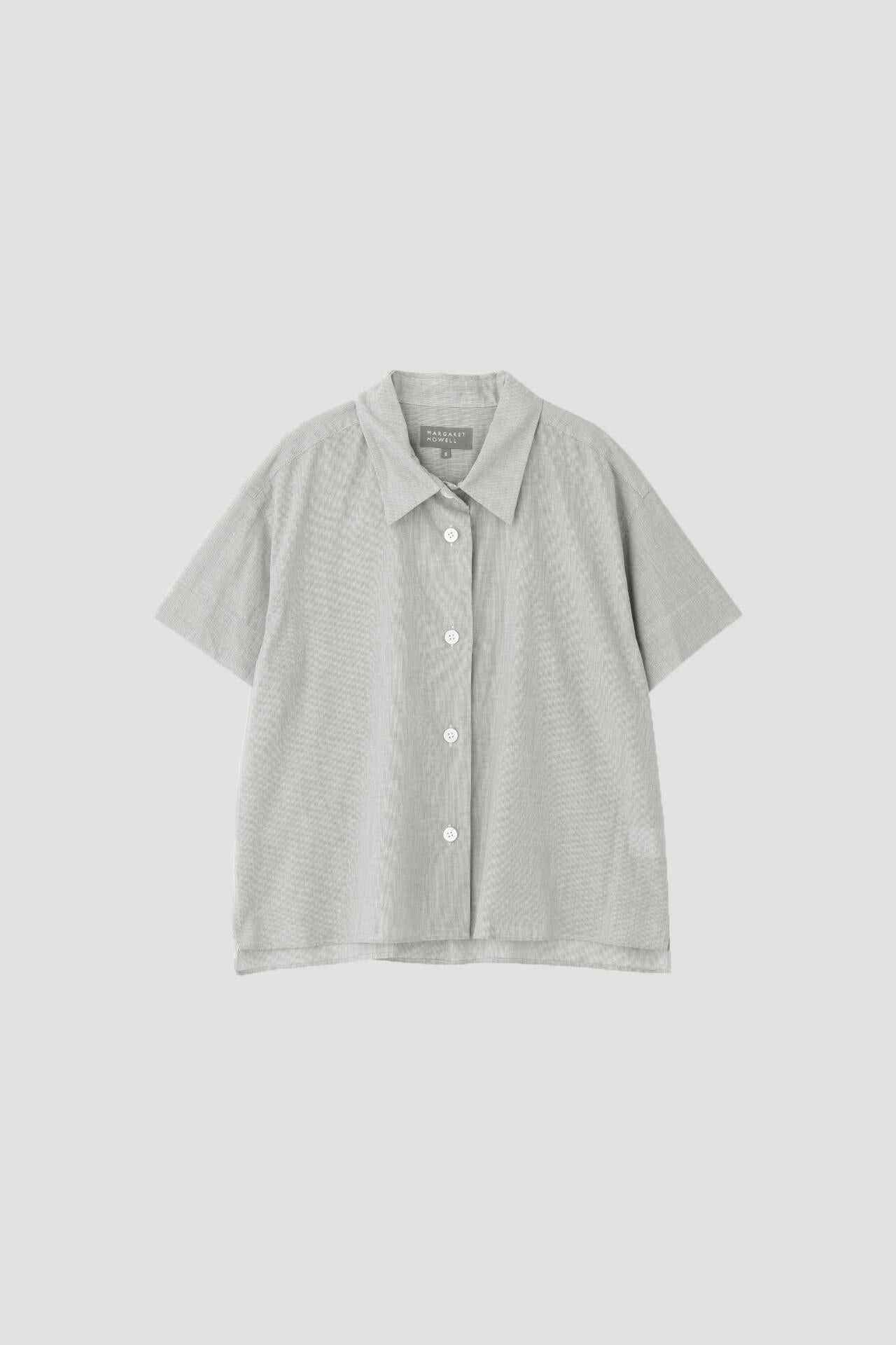 HAIRLINE STRIPE COTTON LINEN SHIRT