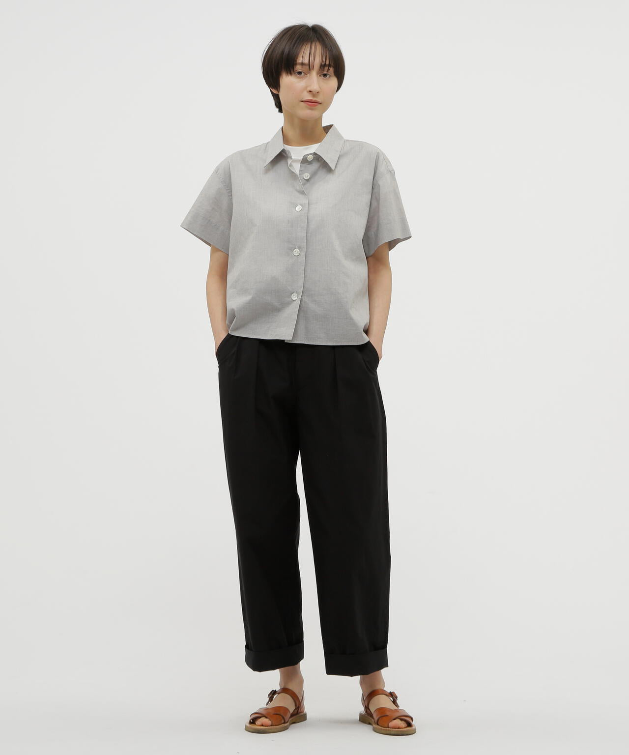 HAIRLINE STRIPE COTTON LINEN SHIRT