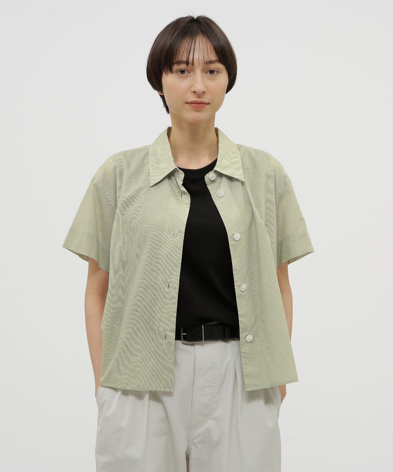 HAIRLINE STRIPE COTTON LINEN SHIRT