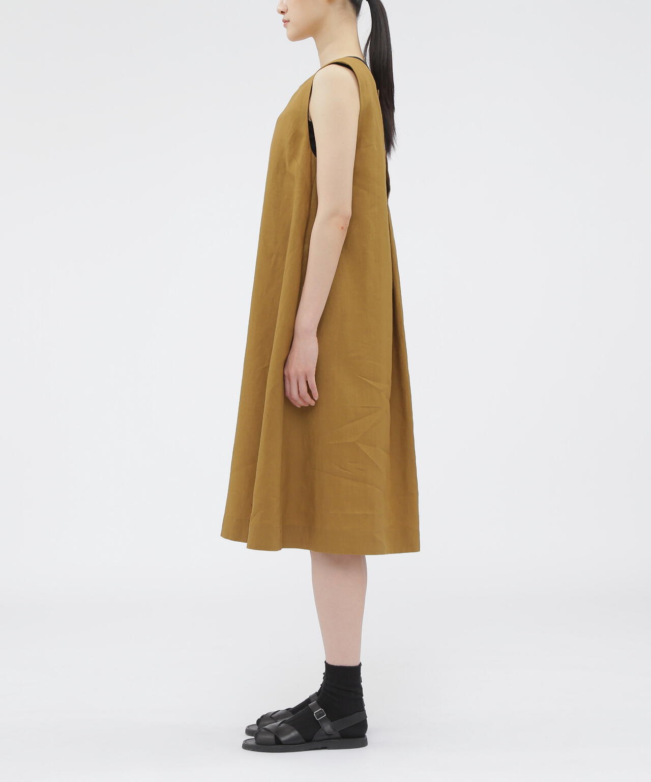 DENSE FINE LINEN POPLIN DRESS