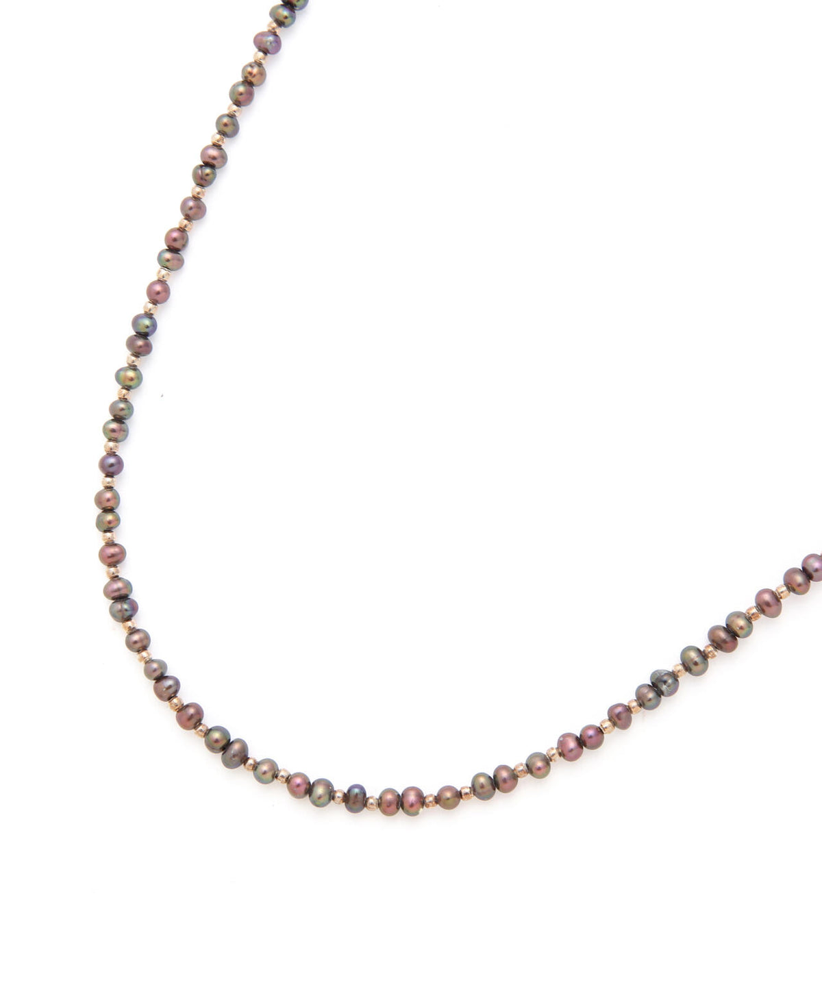 PLATED GOLD BEADS + PEARL NECKLACE