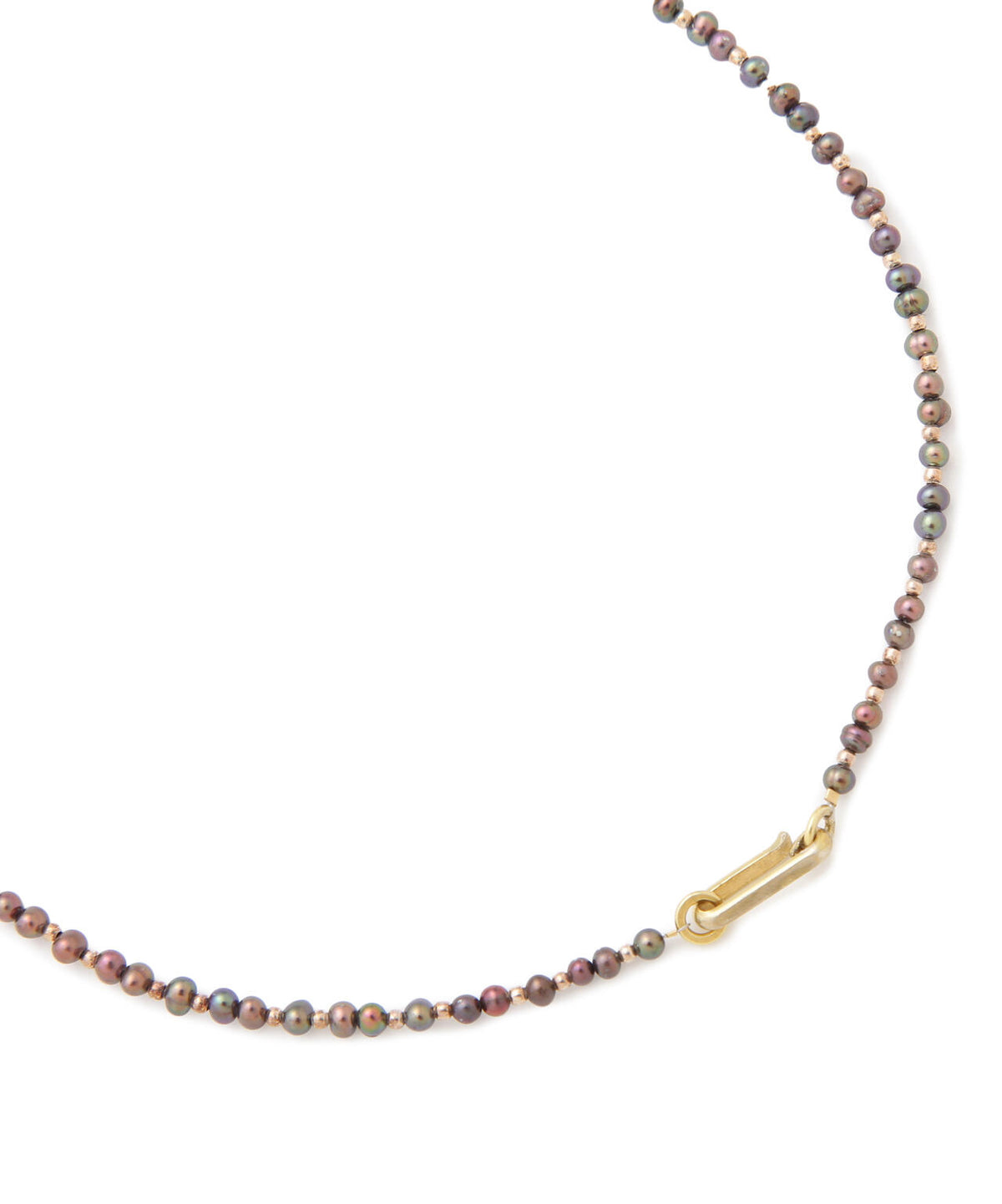 PLATED GOLD BEADS + PEARL NECKLACE
