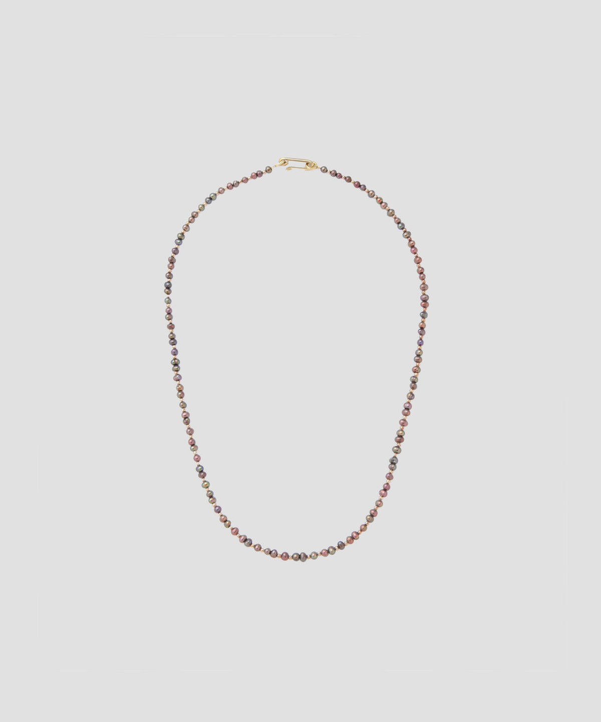 PLATED GOLD BEADS + PEARL NECKLACE