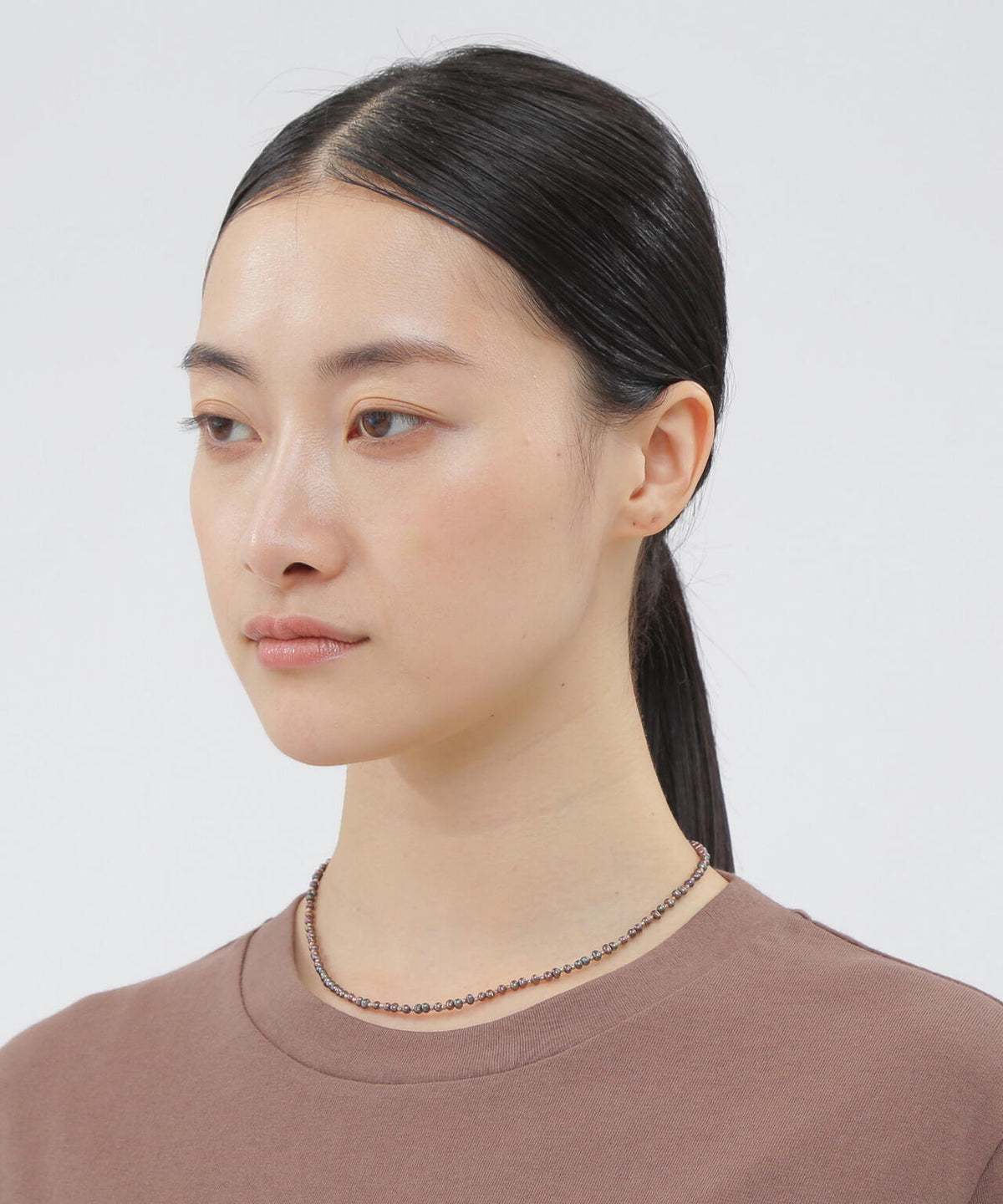 PLATED GOLD BEADS + PEARL NECKLACE