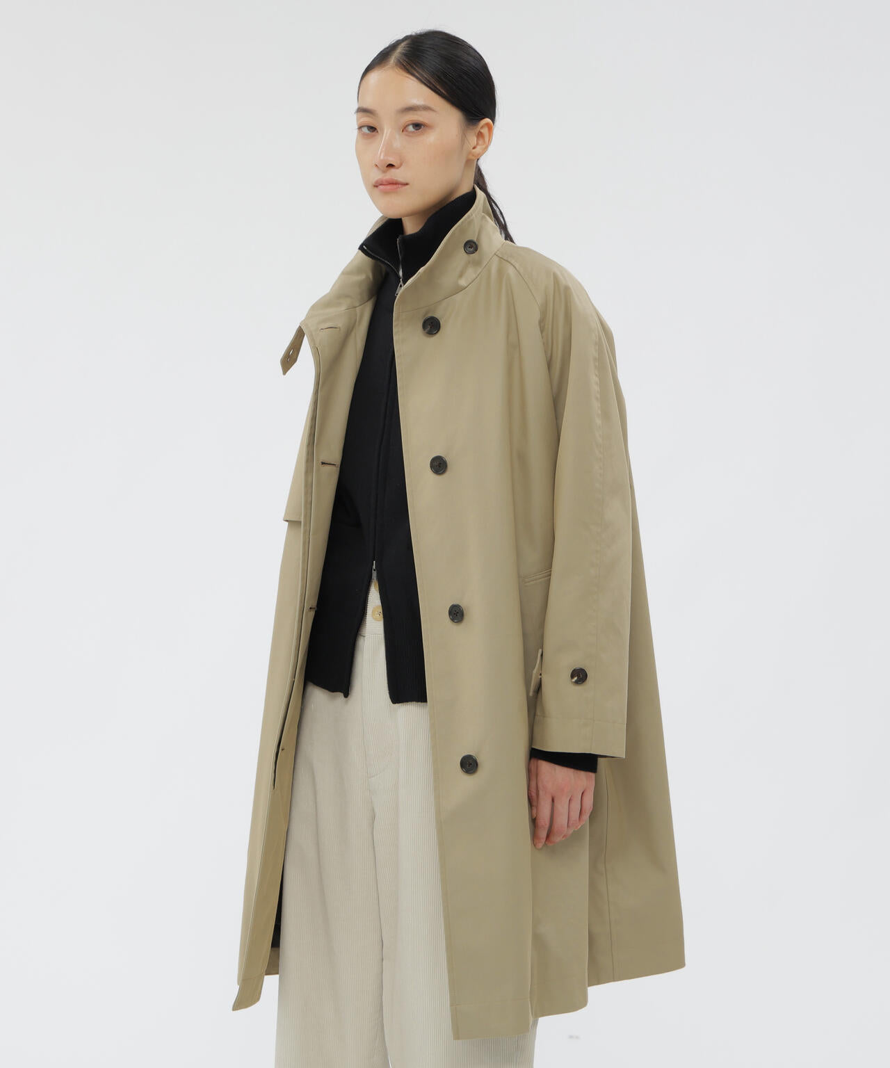 COTTON NYLON GABARDINE COAT