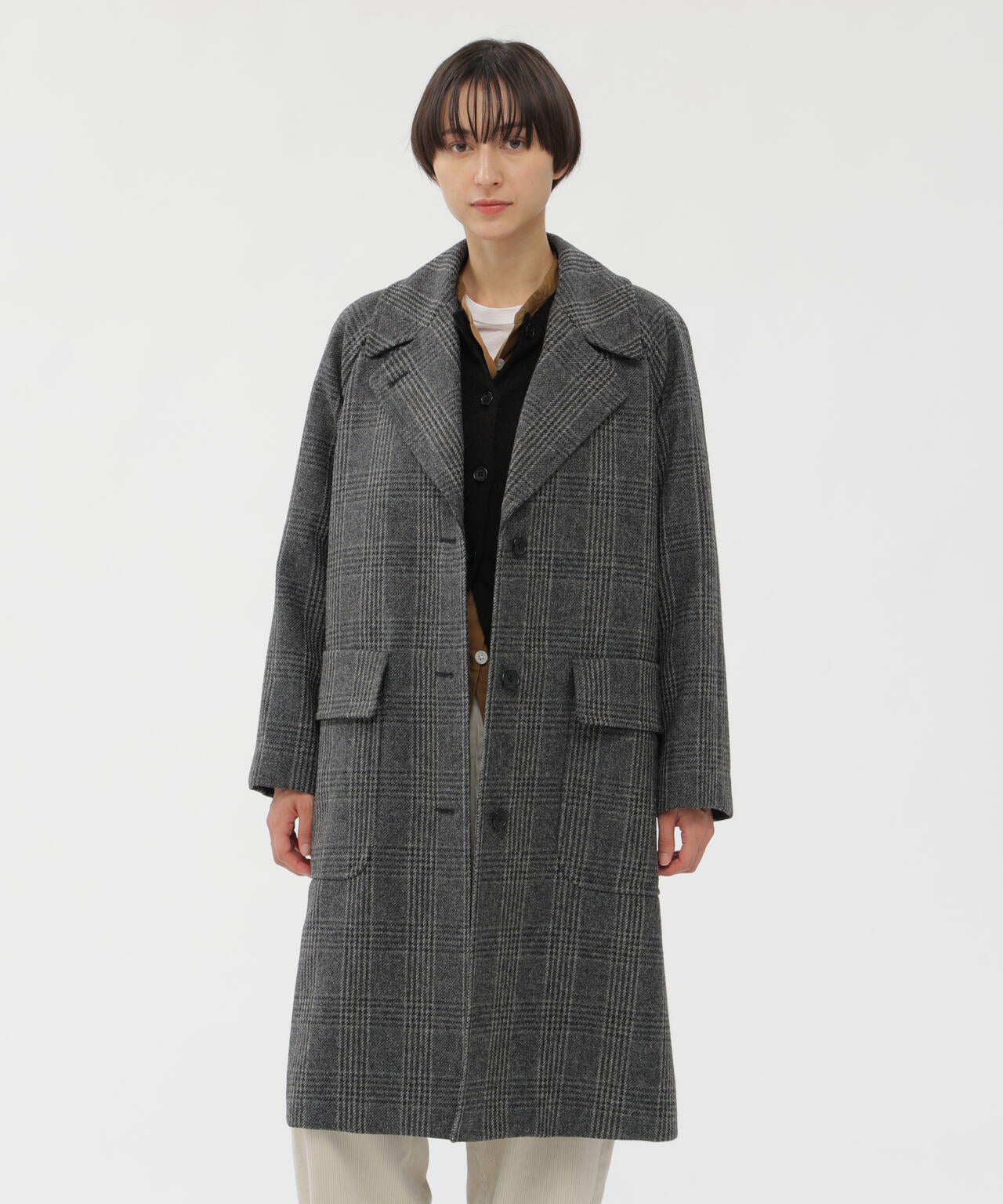 GLENCHECK WOOL COAT
