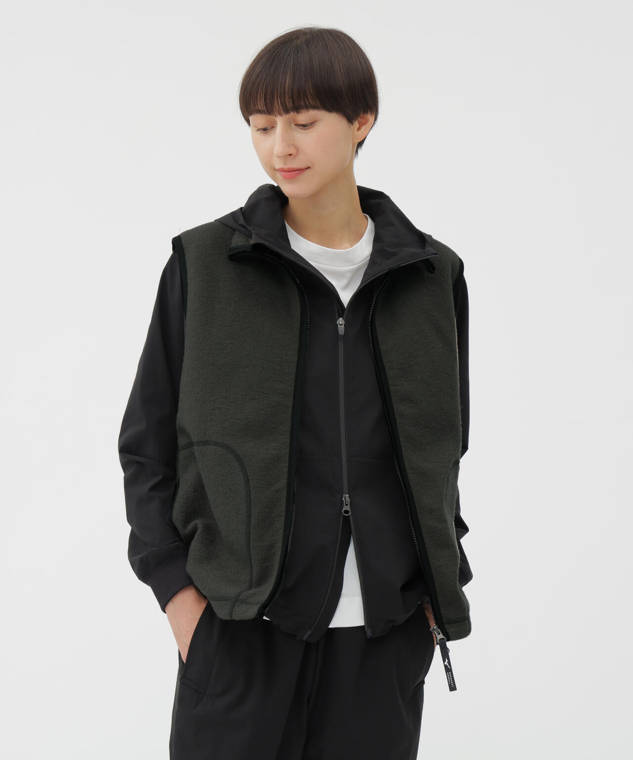 WOOL NYLON COMPRESSED JERSEY BLOUSON