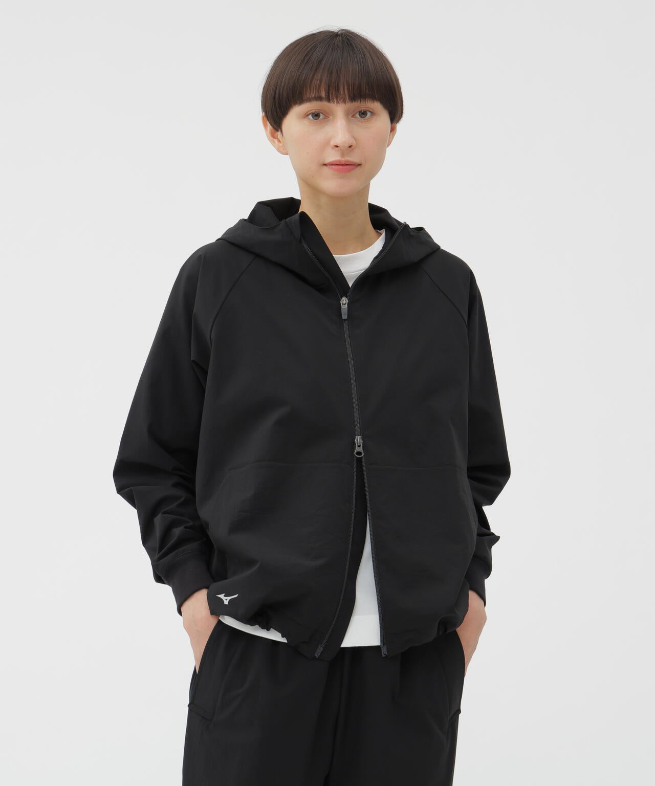 STRETCH POLYESTER HEAVY POPLIN BLOUSON