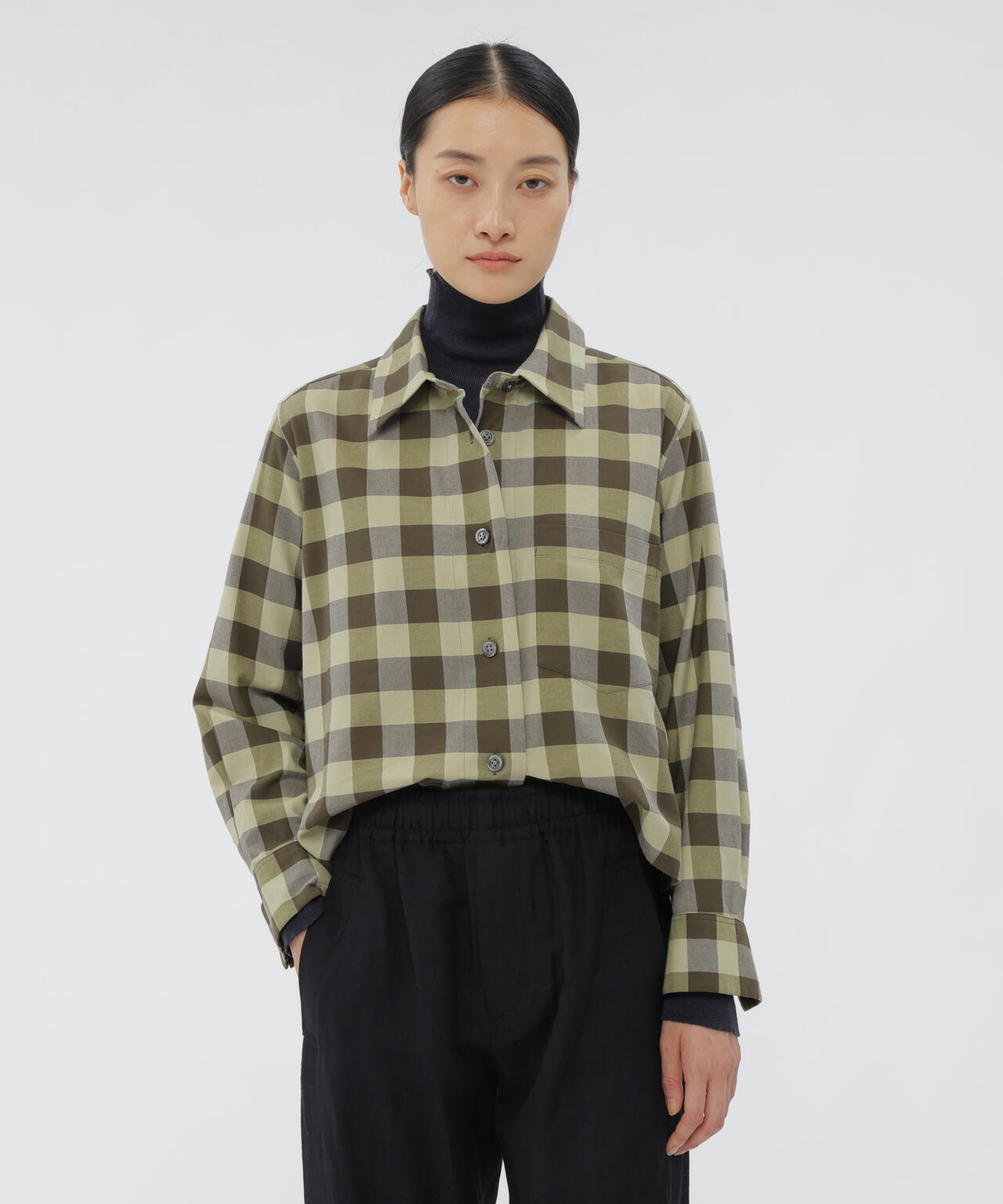 COTTON CASHMERE CHECK SHIRT
