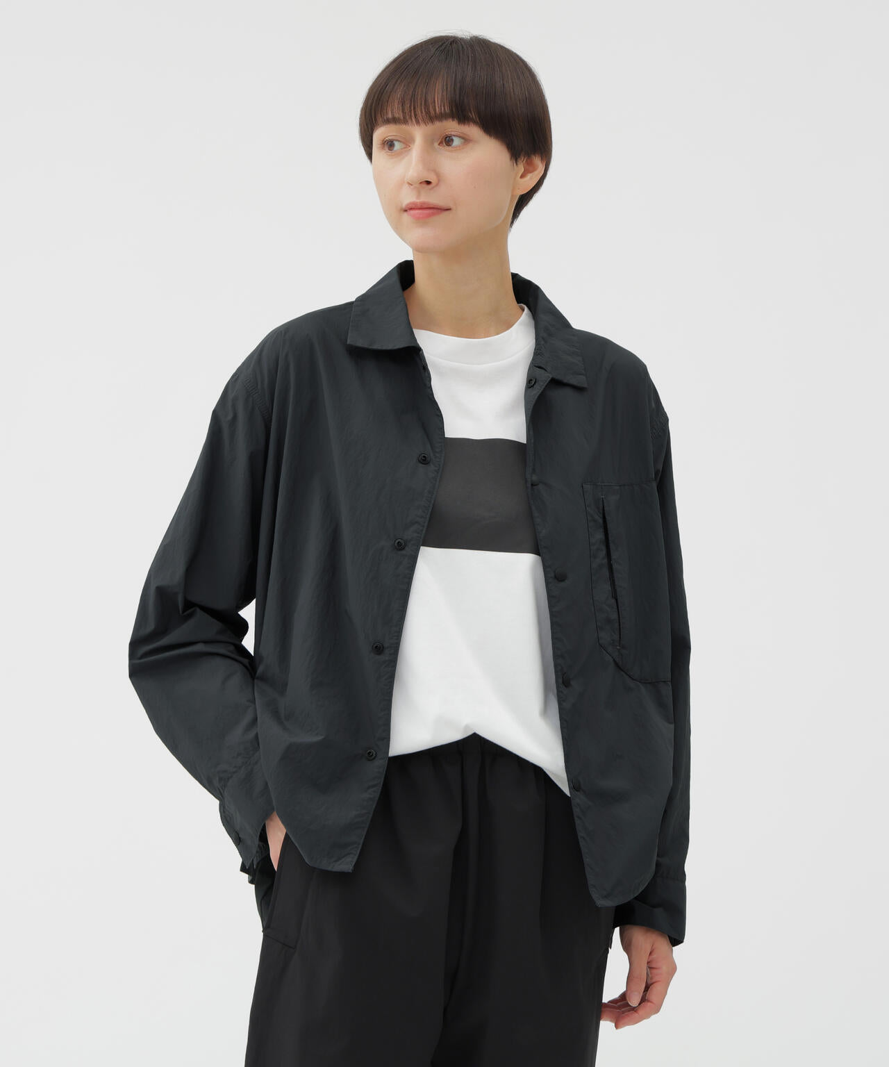 RECYCLE NYLON LIGHT POPLIN SHIRT