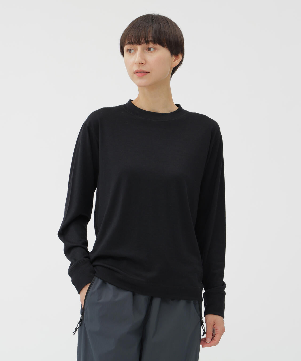 FINEGAUGE WASHABLE WOOL JERSEY TOP
