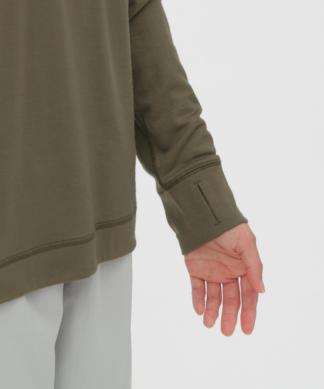 FINEGAUGE WASHABLE WOOL JERSEY TOP