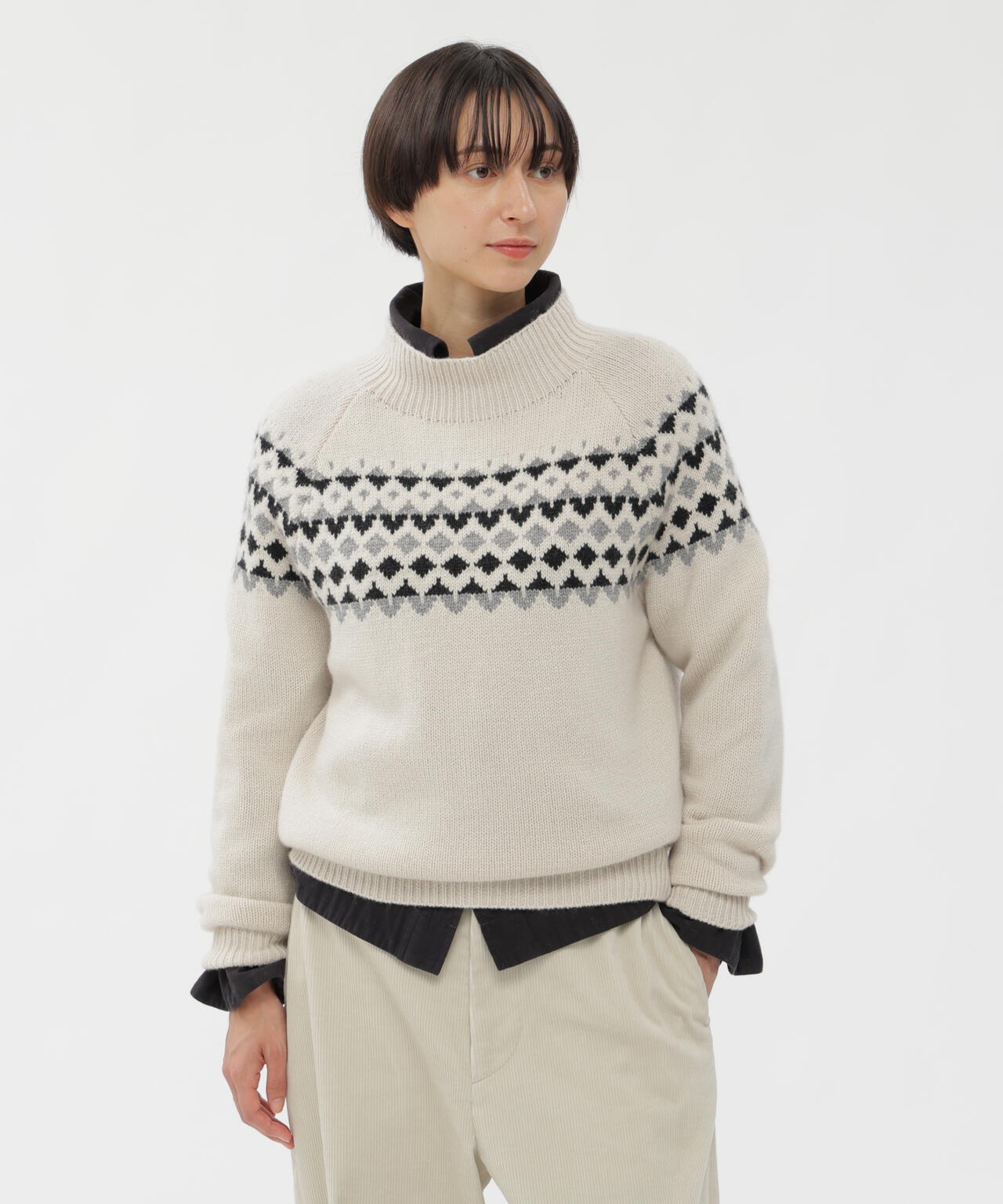 WOOL CASHMERE SILK FAIRISLE KNITWEAR