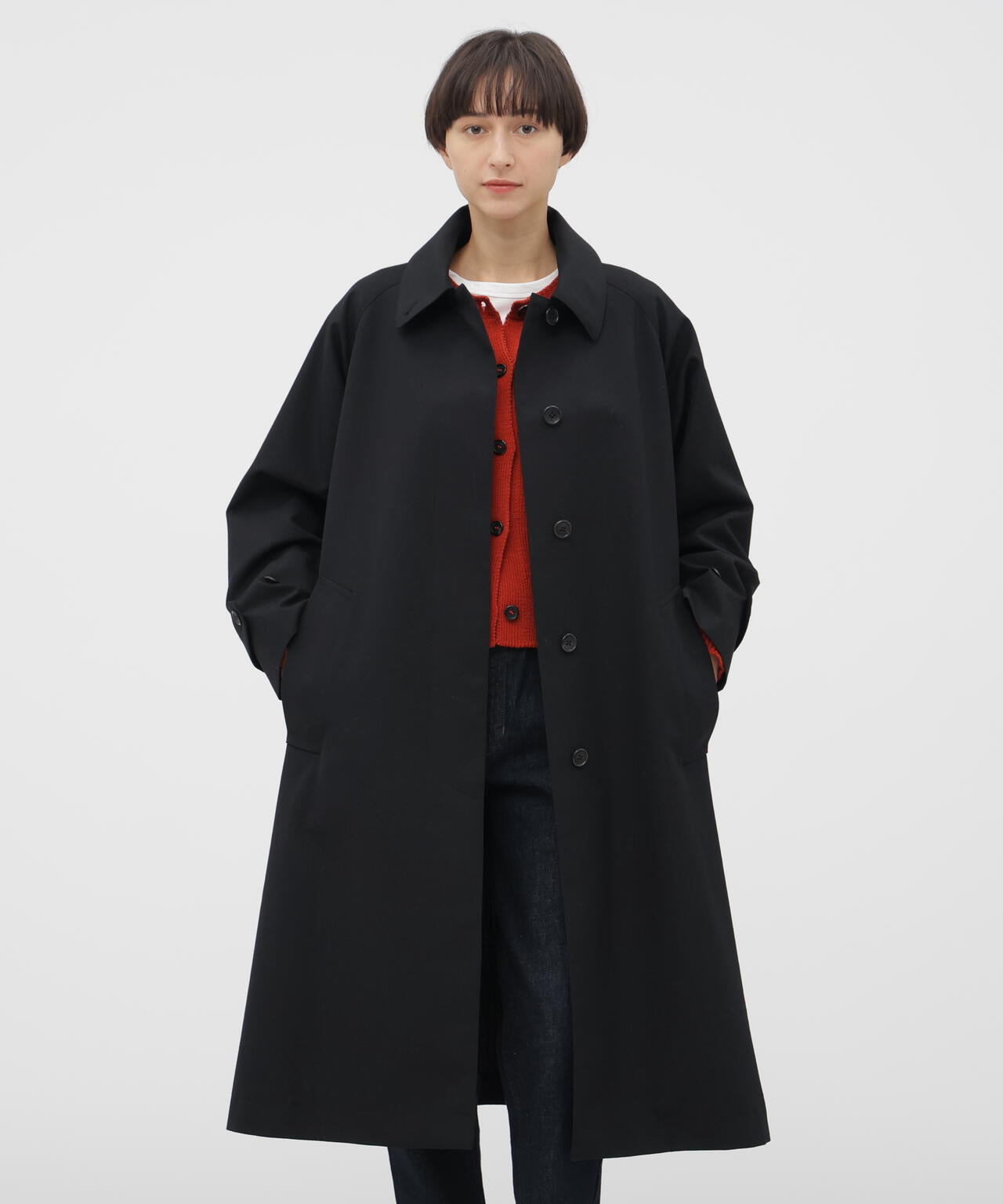 WOOL POPLIN COAT