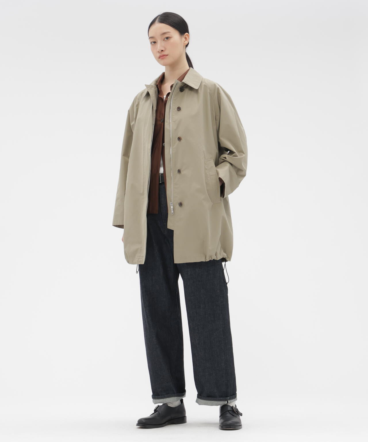 DENSE COTTON NYLON POPLIN COAT