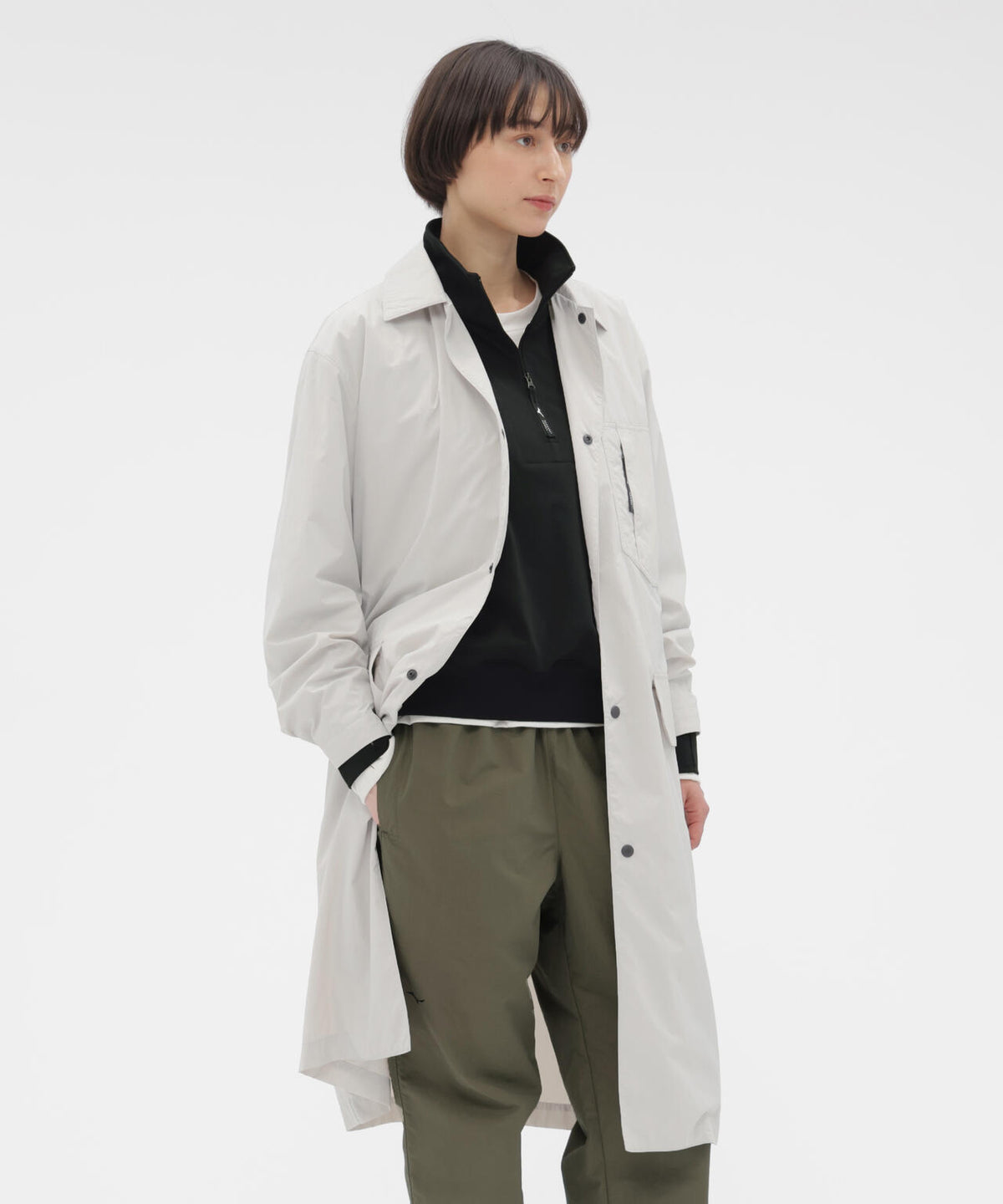 RECYCLED NYLON COMPACT RIPSTOP COAT