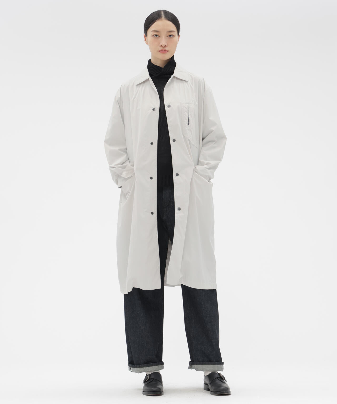 RECYCLED NYLON COMPACT RIPSTOP COAT