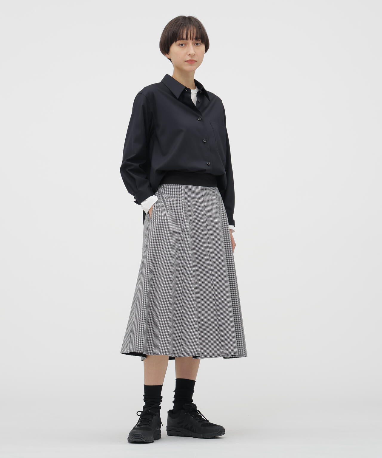 COTTON CHECK SKIRT