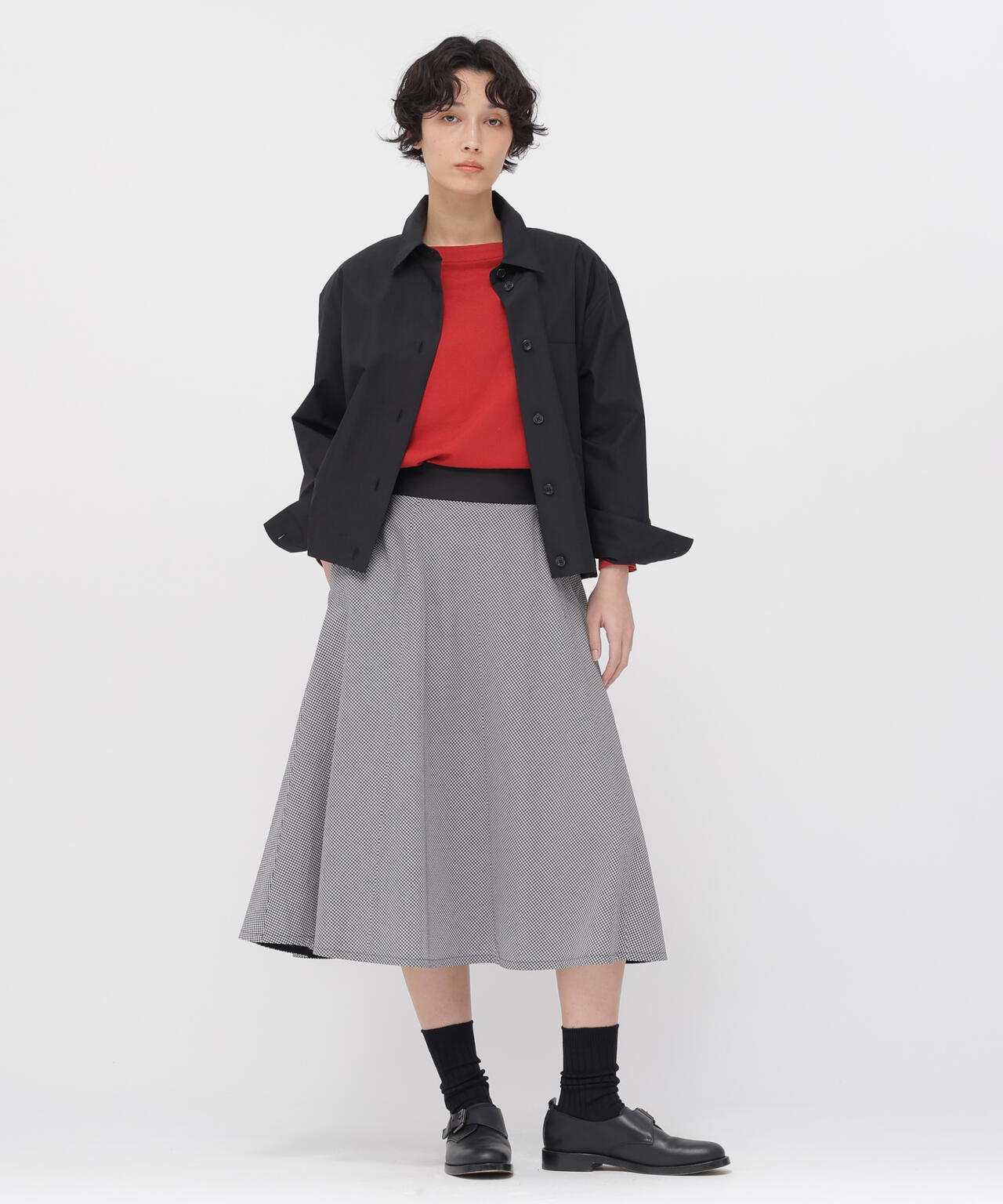 COTTON CHECK SKIRT